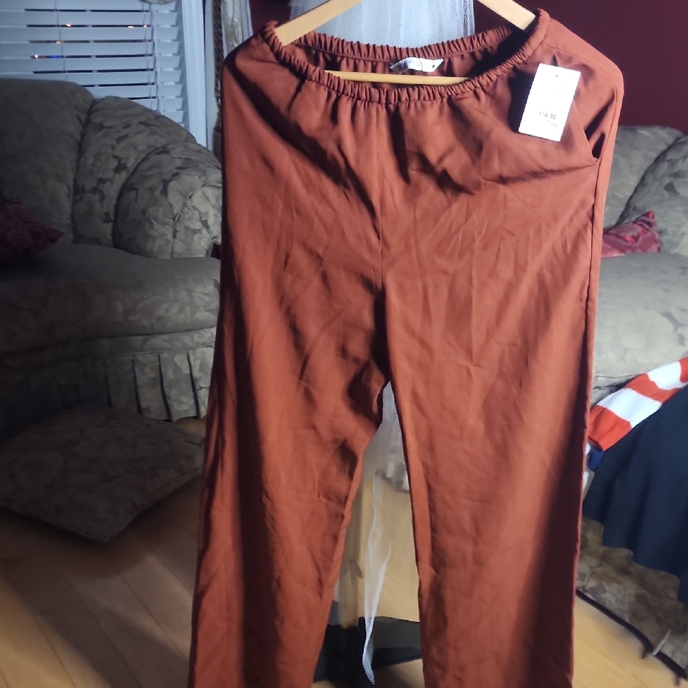 Zara Terracotta Relaxed Trousers